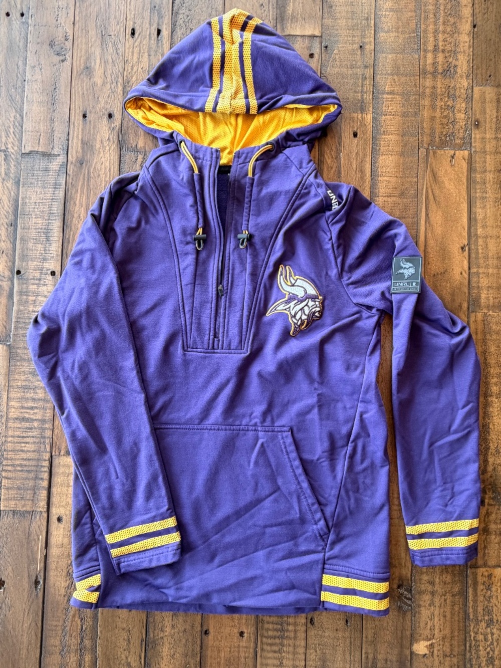 UNRL Minnesota Vikings Purple Hooded Pullover Sweatshirt XS NFL